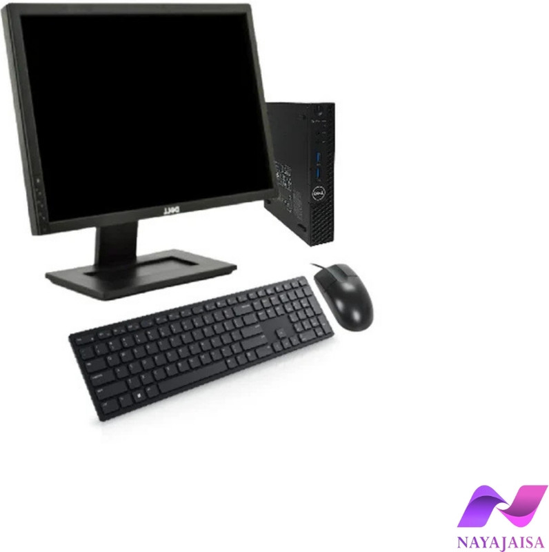 Nayajaisa (Refurbished)OptiPlex 3060 Tiny i3 8th 8-256 SSD 19 Inch Sq.AIO Core i3 (8 GB DDR4/256 GB SSD/Windows 10 Pro/19 Inch Screen/KB & Mouse/VGA/Ethernet/Wi-Fi/USB 3.0/Win10 & MSO) with MS Office(Black)