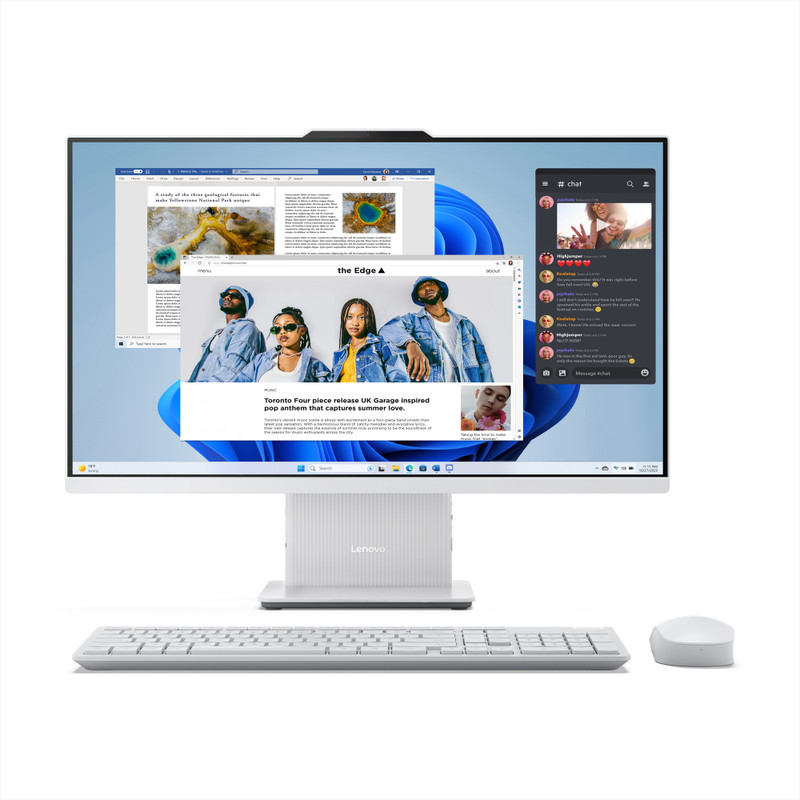 Lenovo IdeaCentre AIO Core i3 (8 GB LPDDR5/512 GB SSD/Windows 11 Home/27 Inch Screen/IdeaCentre) with MS Office(Cloud Grey, 42.2 cm x 53.9 cm x 18.5 cm, 7.1 kg)