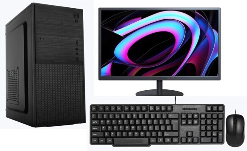 Fixetech Desktop PC Core i3-2100 Core i3 (8 GB DDR3/500 GB/128 GB SSD/Windows 11 Home/19 Inch Screen/FixE-i3-8GB-500GB-128GB-W11-19 INCH) with MS Office(Black, 40 cm x 45 cm x 40 cm, 8 kg)