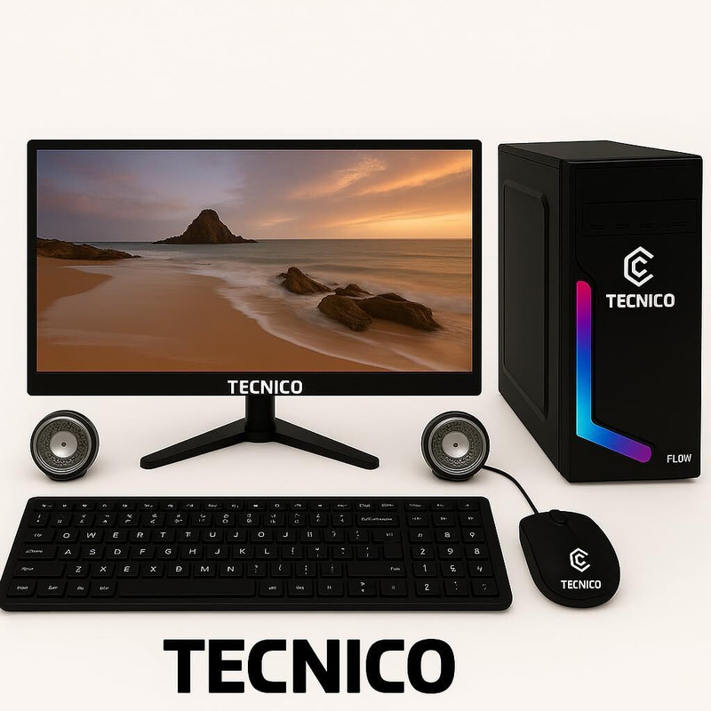 TECNICO Core i5 2400 Core i5 (16 GB DDR4/256 GB SSD/Windows 11 Home/20 Inch Screen/Desktop Computer Set, Core i5 2400, 16GB RAM, 256GB SSD, 20-inch Monitor)(Black, 35.6 cm x 53.5 cm x 35.6 cm, 7.8 kg)