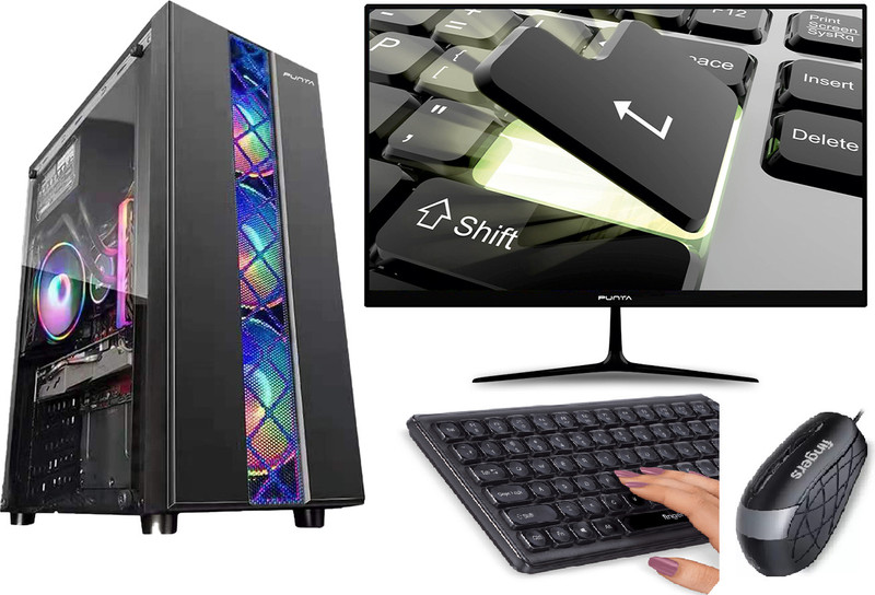 Punta Premium Desktop Core i5 (8 GB DDR3/1 TB/128 GB SSD/Windows 10 Pro/22 Inch Screen/Sonet) with MS Office(Black)