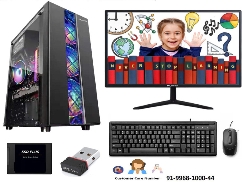 Punta Sonet Gaming Desktop Core i5 (8 GB DDR3/512 GB SSD/Windows 10 Pro/2 GB/20 Inch Screen/Gaming Desktop) with MS Office(Black)