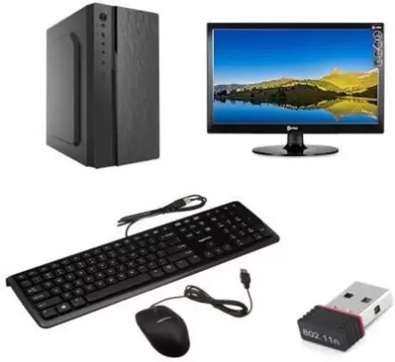 TECH- Assemblers Pro Core i5 (8 GB DDR3/500 GB/Windows 10 Pro/2 GB/18.5 Inch Screen/All-in-One Desktop Computer Set Intel i5/2gb Graphic Card)(Black)