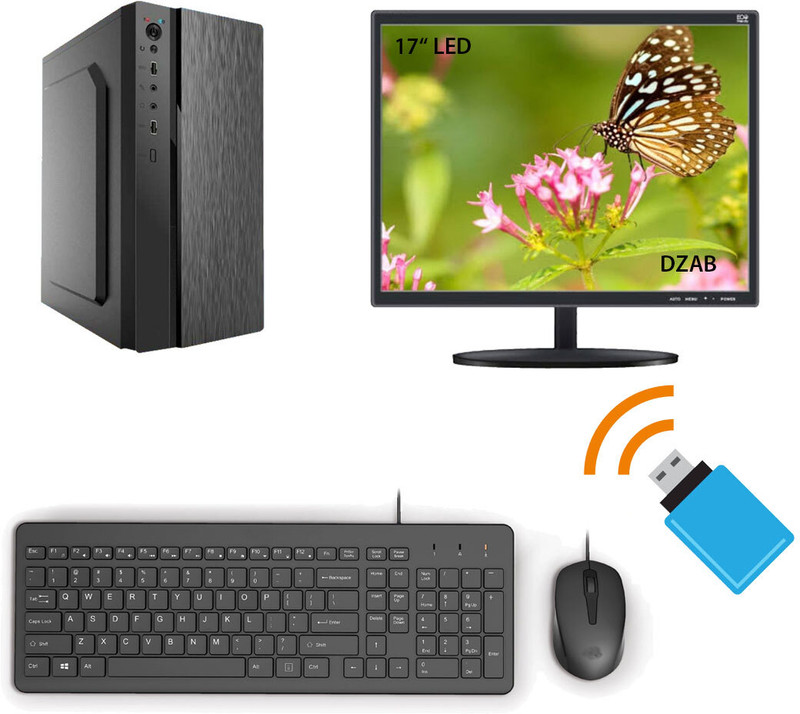 DZAB Intel Core i5 (8 GB DDR3/500 GB/128 GB SSD/Windows 11 Home/1 GB/19 Inch Screen/AIC-i52400-8-500-128-19-11Inch)(Black)