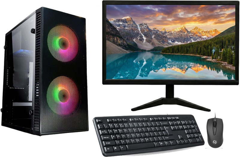 MIRHA OFFICE Core i3 (8 GB DDR3/500 GB/128 GB SSD/Windows 11 Home/19 Inch Screen/DOMO i3-4130-8GB RAM-128GB SSD-500GB HDD-19IN DISPLAY-MOUSE KEYBORD) with MS Office(Black)