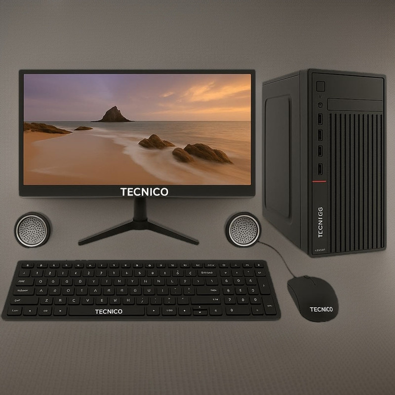 TECNICO Core i3-4130 Core i3 (4th Gen) (8 GB DDR3/128 GB SSD/Windows 11 Home/20 Inch Screen/Desktop Computer All Set, CPU, 20-inch Monitor with Keyboard, Mouse, Speakers)(Black, 35.6 cm x 53.5 cm x 35.6 cm, 7.8 kg)