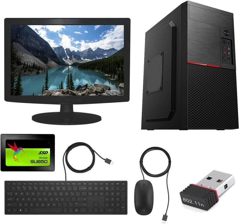 DZAB Assembled Computer Core 2 Duo (4 GB DDR3/500 GB/120 GB SSD/Windows 10 Home/512 MB/15.1 Inch Screen/Assemebled C2D Computer Online Class)(Black)