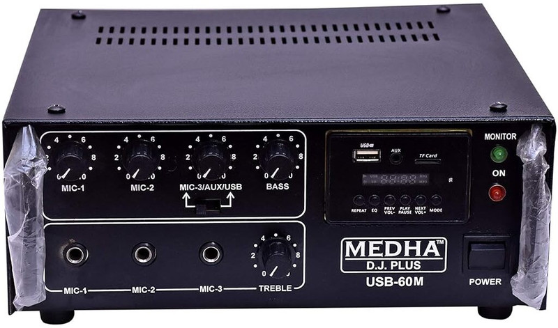 MEDHA D.J. PLUS PROFESSIONAL BLUETOOTH 60 WATT P.A. AMPLIFIER 60 W AV Power Receiver(Black)