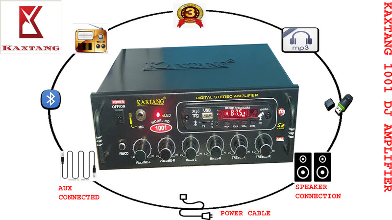 solomax New Series 1001 IRON FIST 5000 w 4440 DOUBLE IC Bluetooth FM/USB/ AUX/MP3 260 W AV Power Amplifier(Black)
