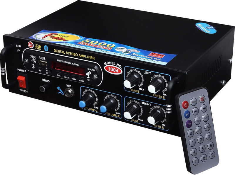 D world 11001 BLUETOOTH USB AUX FM With Mic Slot 160 W AV Control Amplifier(Black)