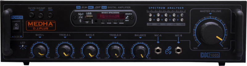 MEDHA D.J. PLUS DX-1005 PROFESSIONAL POWERFULL MOSFET AMPLIFIER WITH COOLING FAN INBUILT 700 W AV Power Amplifier(Black)