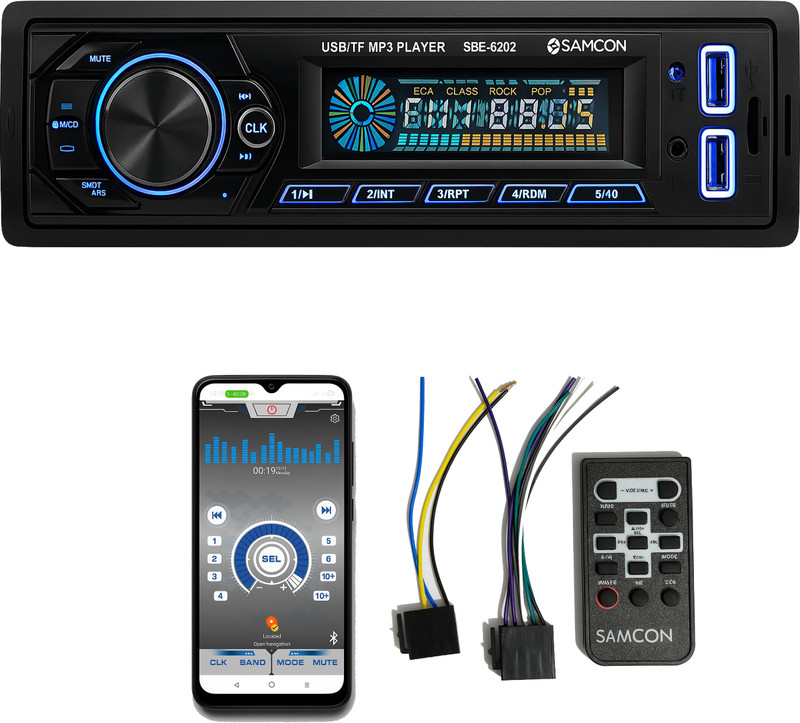 ots world Pro-Car Mp3 Player 50Wx4 Amplifier App Control-7202 200 W AV Power Amplifier(Multicolor)