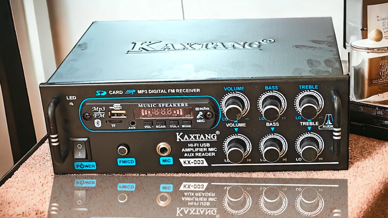 KAXTANG 1002 NEW SERIES DJ remix Amplifier chasis Bluetooth BT/ USB//SD Card /FM /AUX 60 W AV Power Amplifier(Black)