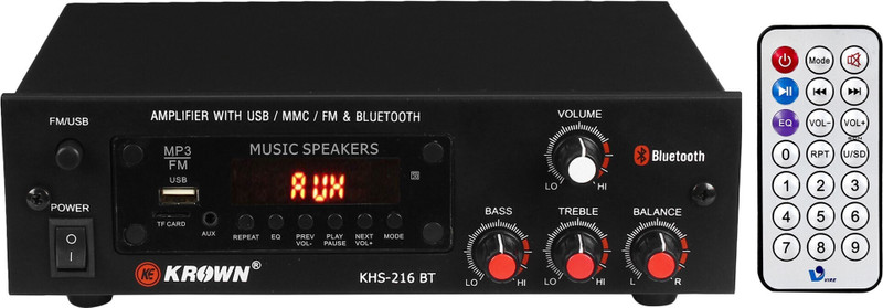 KEKROWN KHS-216 Bluetooth 4 Way Speaker Out Stereo Amplifier 6000W 40 W AV Power Amplifier(Black)