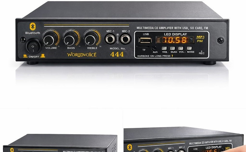 world voice Gold Series Room-Filling Sound Multimedia Amplifier BT/USB/FM/MP3/SD-MMC/AUX 160 W AV Power Amplifier(Black)