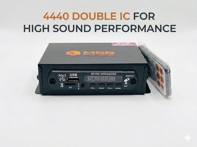 MSB 4440 DOUBLE IC MINI AMPLIFIER FOR ALL TYPES OF VEHICLES & HOME USES 19 W AV Control Amplifier(Black, Silver)