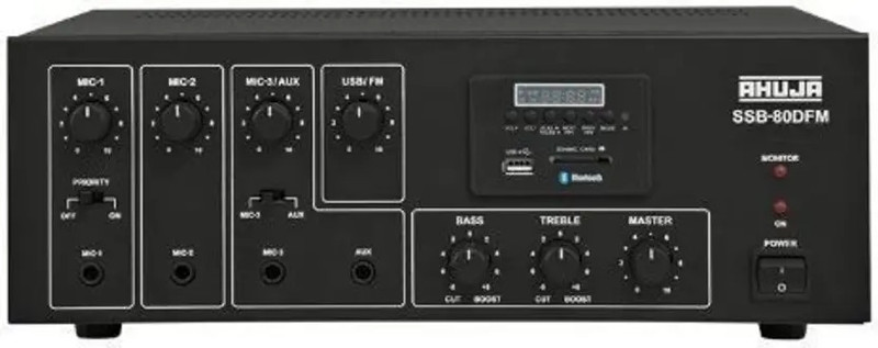 Ahuja Amplifier SSB-80DFM with USB, SD Card,Bluetooth, and FM INPUTS, Black(Black)