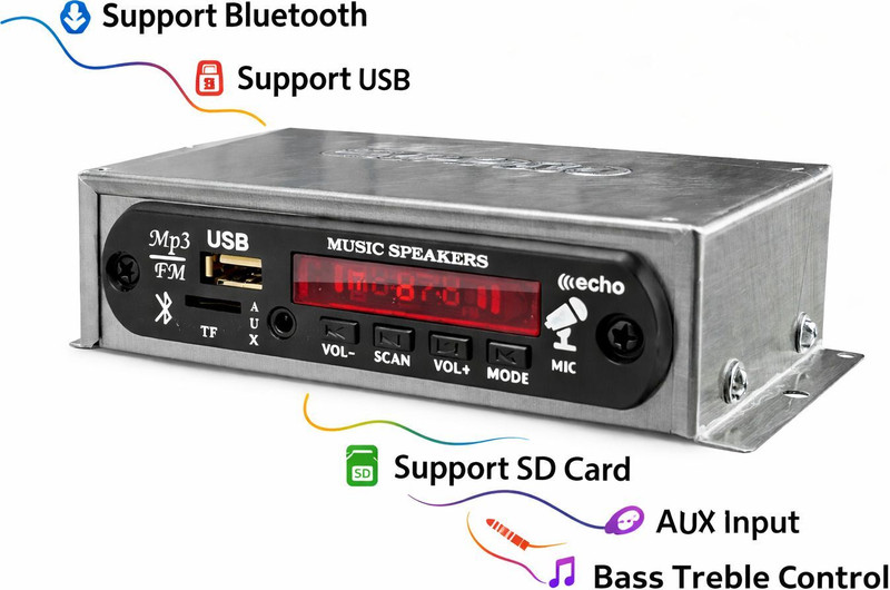 ots world Multimedia Amplifier for Taxi,Auto USB MP3 Player with Bluetooth & FM 120 W AV Power Amplifier(Multicolor)