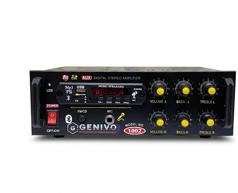 genivo 1002 Black Amplifier With BT/ USB/ SD-Card /FM /AUX 5000 W AV Power Amplifier(Black)