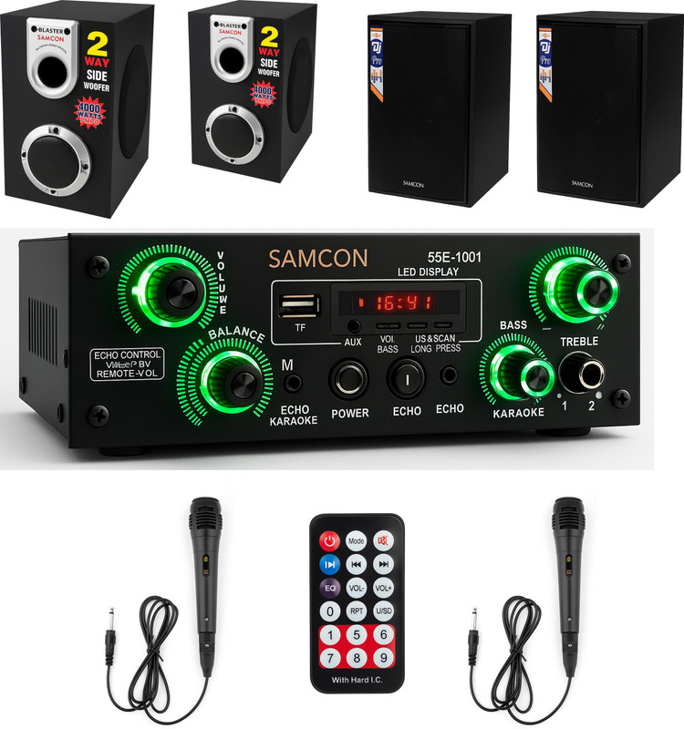 ots world DJ Mix Stereo Audio Amplifier 4-channel with Dynamic Mic & Sound Box 400 W AV Power Amplifier(Black)