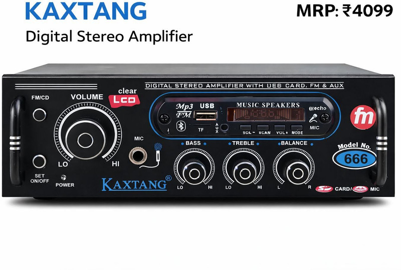 KAXTANG DJ LOUD 1002BT Full Black Digital Stereo With BT/ USB/ SD-Card /FM /AUX 5000 W AV Power Amplifier(Black)