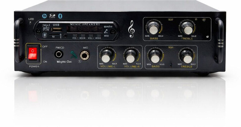Night Guard Amplifier Bluetooth USB/ SD-Card /FM Audio home theatre dj machine music player 120 W AV Power Amplifier(Black)