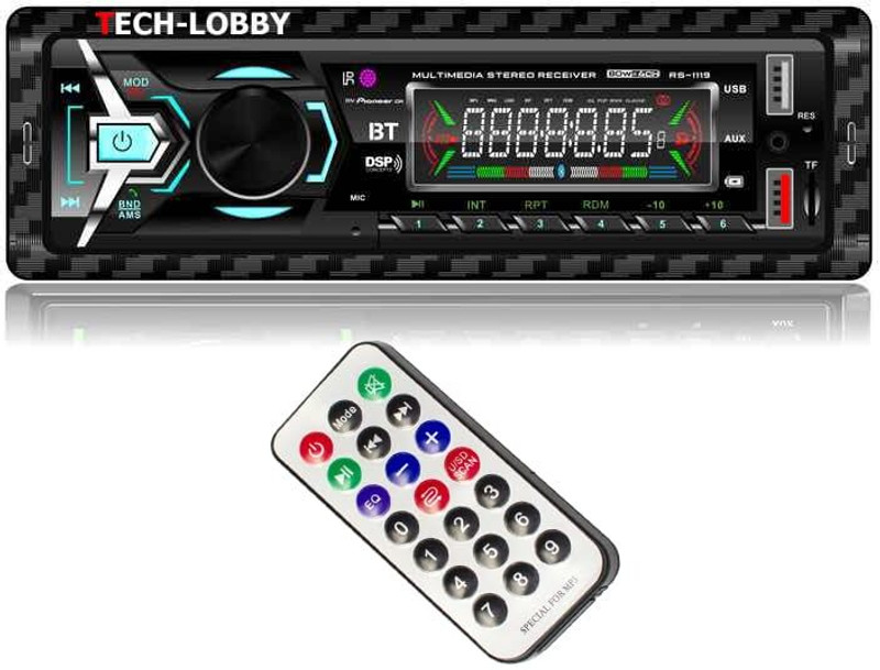 TECH-LOBBY Bluetooth 4‑Channel Audio Player with App Control, USB, AUX, SD, and FM Support 220 W AV Power Amplifier(Black)