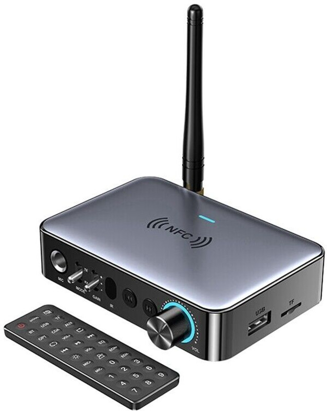 Tobo Bluetooth 5.1 Receiver Wireless 3.5mm Jack AUX NFC to 2 RCA Audio TD-1096WA 100 W AV Control Amplifier(Black)