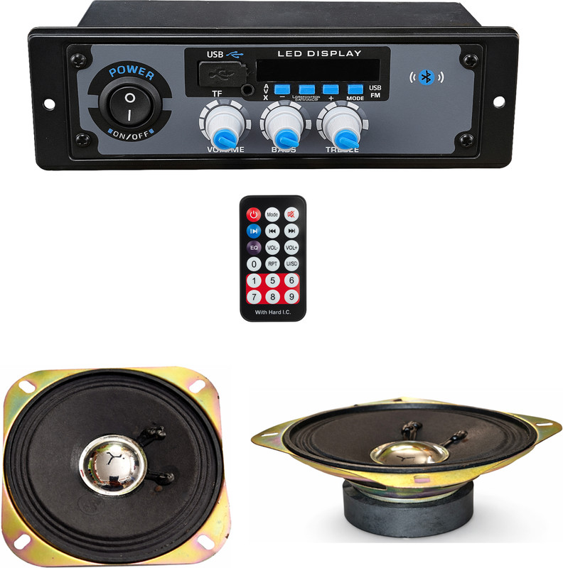 ots world Amplifier Bluetooth/FM Stereo, 4440 IC Based with 4-inch Speaker 200 W AV Power Amplifier(Blue)