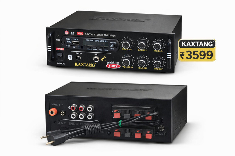 KAXTANG hopes 1002 Digital Stereo DJ Amplifier with Bluetooth FM USB AUX MIC Support 5000 W AV Power Amplifier(Black)