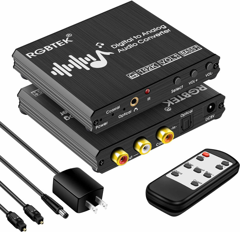 Tobo Digital to Analog Audio Converter with Remote, 192KHz DAC Converter TD-491H 5 W AV Control Amplifier(Black)