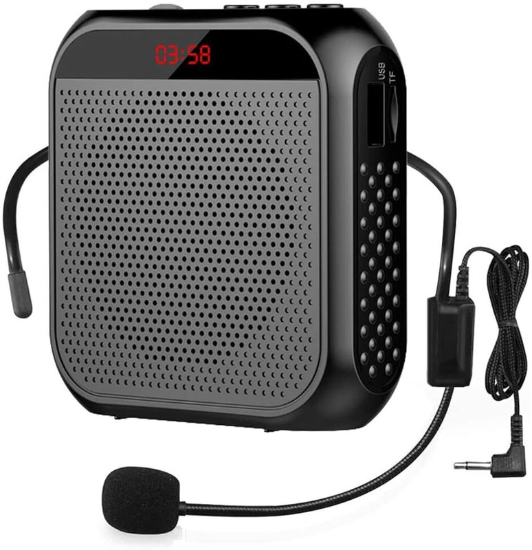 Verilux Voice Amplifier for Teachers Portable 2200 mAh Microphone Headset Set Black Flash Drive,with Strap Belt, Portable Voice Amplifier for Teachers Indoor PA System(12 W)