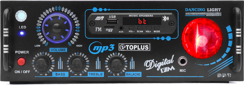 TOPLUS DJ 9002 AMF Bluetooth USB AUX FM/MIC SLOT With 4 Speaker Connectivity 90 W AV Power Amplifier(Black)