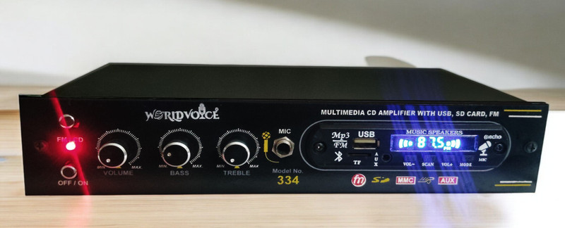 world voice Prime Series Bluetooth Digital SLIK Stereo Amplifier BT/USB/FM/MP3/SD-MMC/AUX 160 W AV Power Amplifier(Black)
