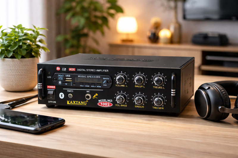 KAXTANG DJ remix 1001 BT Full Black Digital Stereo With BT/ USB/ SD-Card /FM /AUX 5000 W AV Power Amplifier(Black)