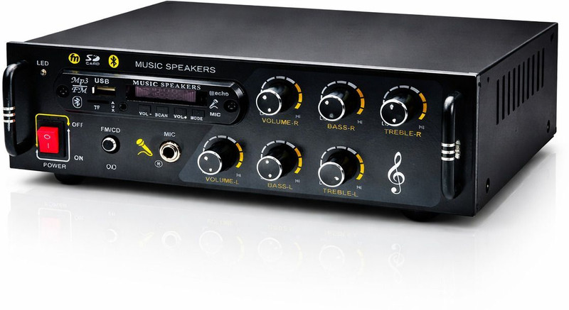 Night Guard Bluetooth Amplifier 5000 W DJ Surround Sound Input/USB/SD Card Slot/AUX Input 120 W AV Power Amplifier(Black)