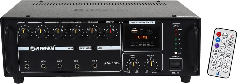 KE Krown KTA-65U PA Amplifier with Bluetooth, USB Player, 3 Mic Input 60 W AV Power Amplifier(Black)