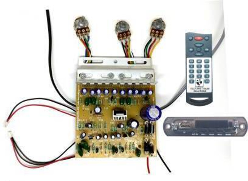 TECH AND TRADE 100W DIY STEREO AUDIO AMPLIFIER CIRCUIT KIT BOARD 4440 IC BLUETOOTH MEDIA CARD 80 W AV Power Amplifier(Brown)