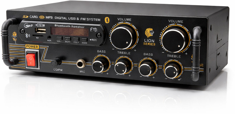 ain DJ Stereo Amplifier Bluetooth USB/SD Card MIC/AUX Input FM radio Remote ,5000 W 120 W AV Power Amplifier(Black)