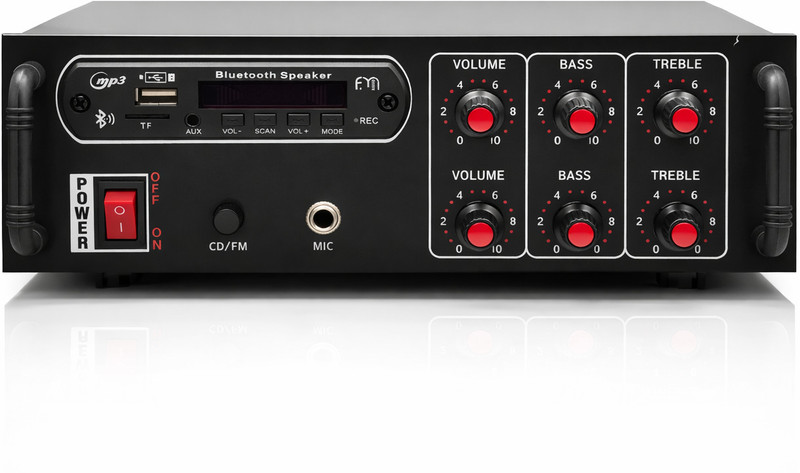 iSound Bluetooth Amplifier 5000 watt DJ Surround Sound Input/USB/SD Card Slot/AUX Input 120 W AV Power Amplifier(Black)