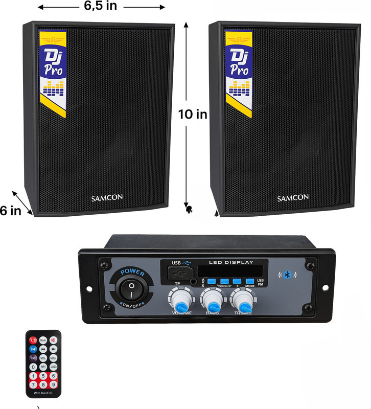 RUVOXTUNE 2 Channel High Power Stereo Amplifier with 5" Sound Box/Tweeter, Bluetooth/FM 6000 W AV Control Amplifier(Black)