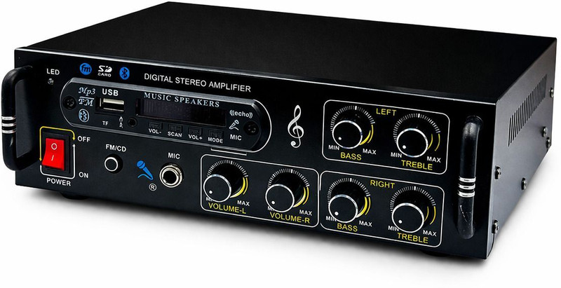 Night Guard DJ 5000 W Stereo Amplifier Bluetooth USB/SD Card MIC/AUX Input FM radio Remote 120 W AV Power Amplifier(Black)