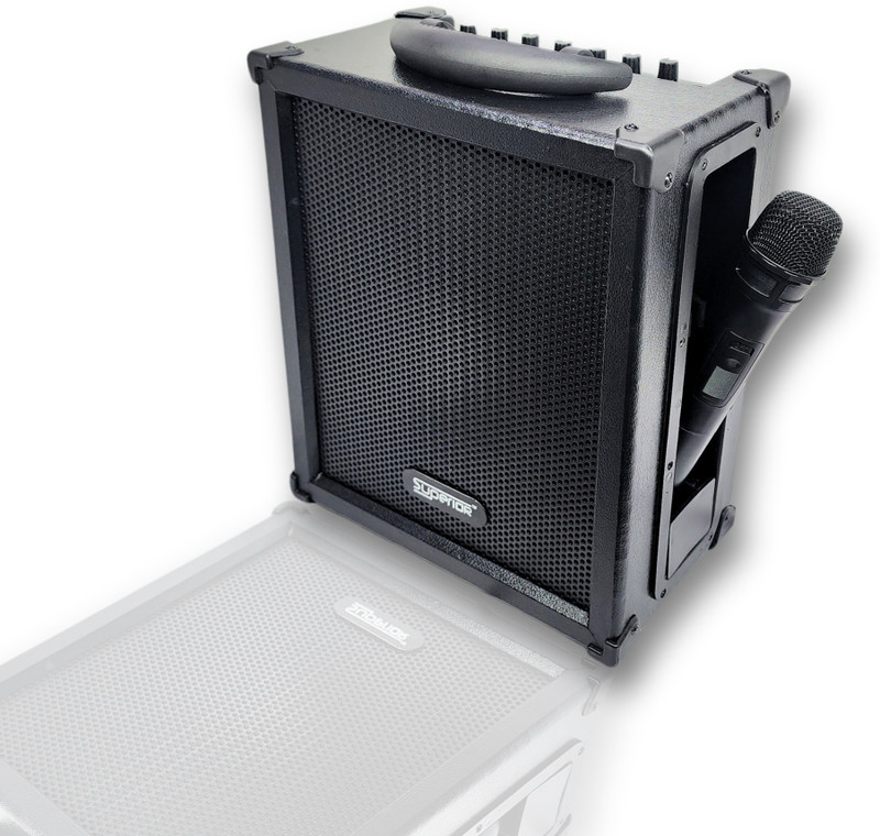 Superior ™ New Series 8" Cube Amplifier with U.H.F Wireless Mic|ECHO Effect|Bluetooth| 30 W AV Power Amplifier(Black)