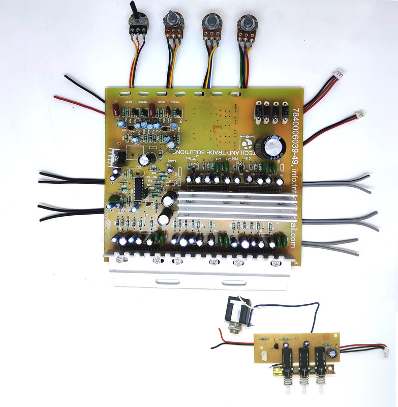 TECH AND TRADE TNTS 4440 IC BASED 4.1 HOME THEATER AMPLIFIER CIRCUIT BOARD WITH MIC CIRCUIT 30 W AV Control Amplifier(Brown)