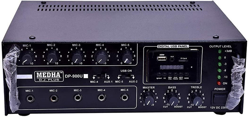 MEDHA D.J. PLUS Professional 160 Watt P.A. Amplifier With Digital Media Player 160 W AV Power Amplifier(Black)