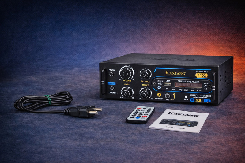 KAXTANG DJ remix 1001 To Full Black Digital Stereo With BT/ USB/ SD-Card /FM /AUX 5000 W AV Power Amplifier(Black)