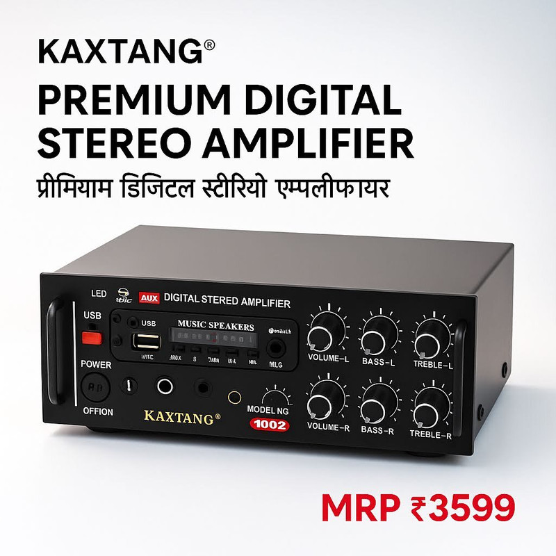 KAXTANG DJ vistaras 1002BT Full Black Digital Stereo With BT/ USB/ SD-Card /FM /AUX 5000 W AV Power Amplifier(Black)
