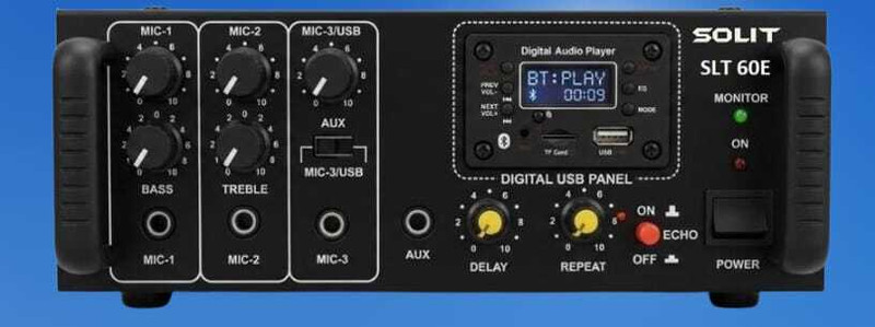 SOLIT SLT 60E (With Echo)_Black _AM179 196 W AV Control Amplifier(Black)