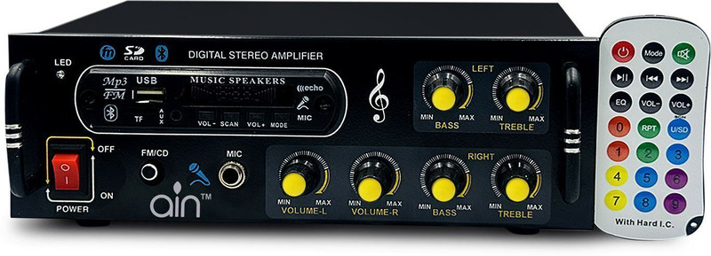 ain bluetooth amplifier, 4440 amplifier machine, sound machine, SD/USB slot, Remote 160 W AV Power Amplifier(Black)