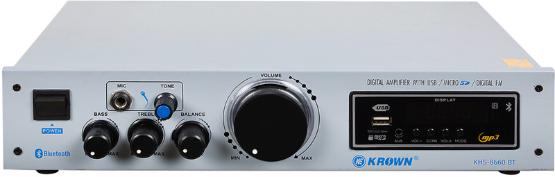 KROWN Home DJ Series KHS-9660 Amplifier with Inbuilt USB Digital 50 W AV Power 50 W AV Control Receiver(Grey)